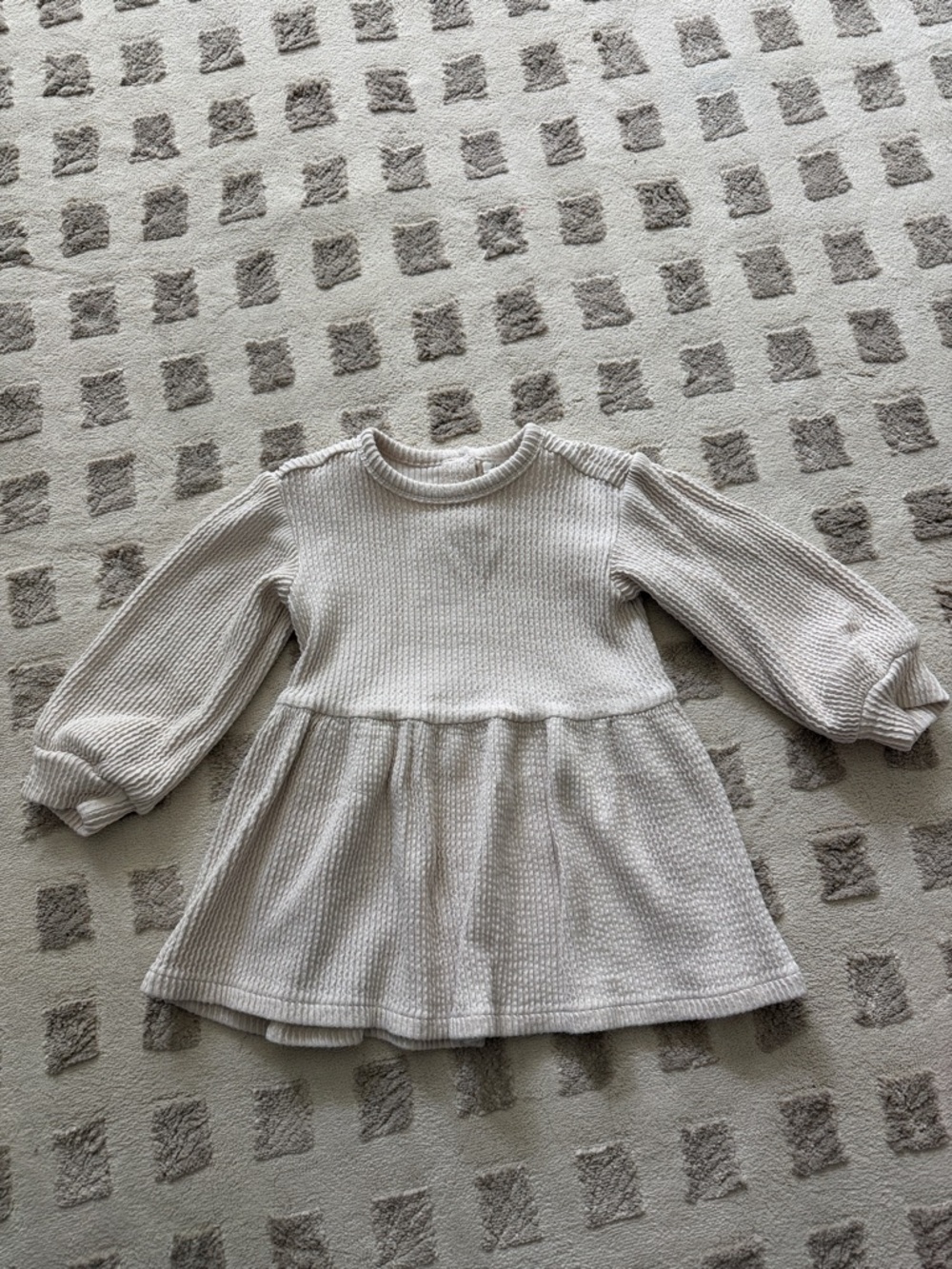 H&M Cream Knit Long-Sleeve Casual Kids Dress